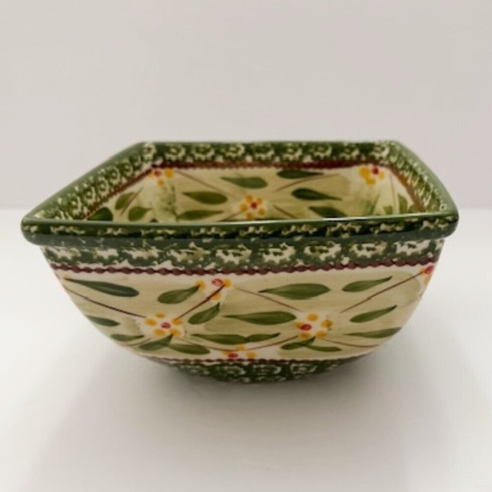 Temp-Tations by Tara Old World Green 7" Square Bowl 1.5 Qt.